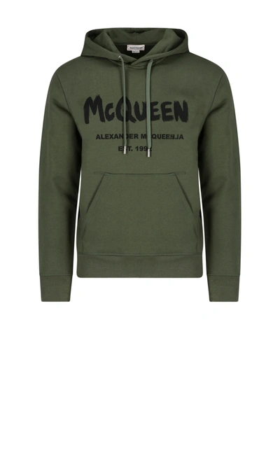 Shop Alexander Mcqueen 'graffiti' Hooded Sweatshirt