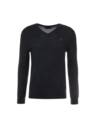 Shop Polo Ralph Lauren Merino Wool L/s Cardigan In Dark Granite Heather