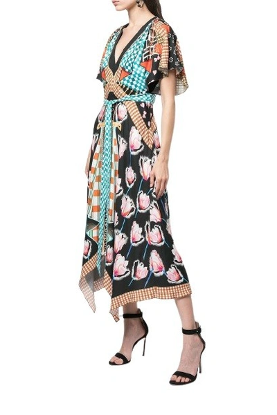 Shop Temperley London Short Sleeve Arabesque Dress In Multicolor
