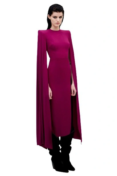 Shop Alex Perry Kennedy Satin-crepe Cape Dress In Pink