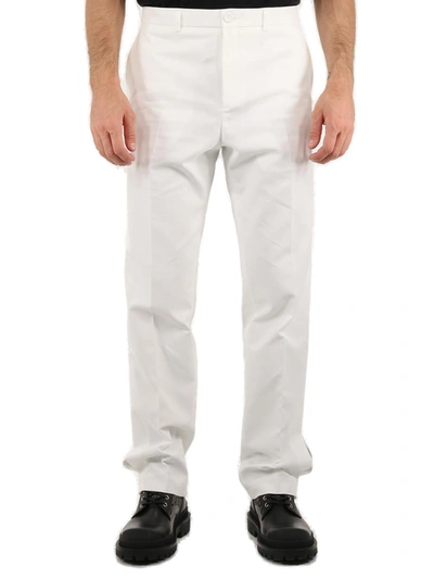 Shop Dior Homme Ankle Slit Detailed Pants In White