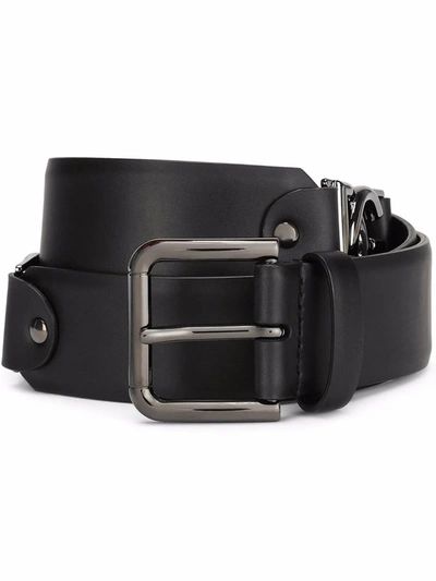 Shop Dolce E Gabbana Men's Black Leather Belt