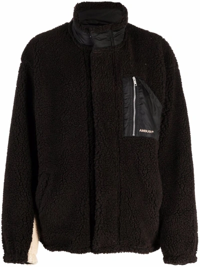 Shop Ambush Women's Brown Wool Outerwear Jacket