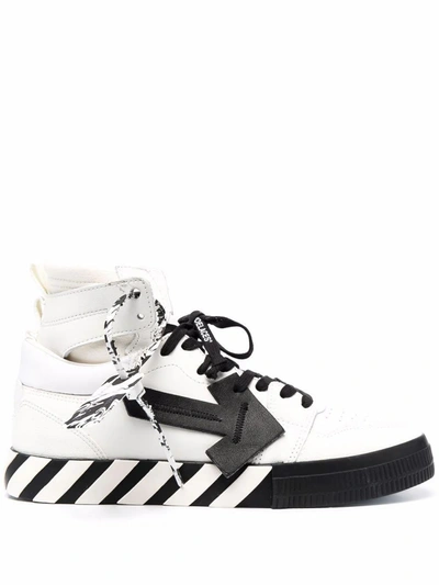 Shop Off-white Men's White Leather Hi Top Sneakers