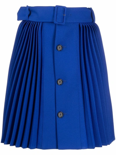 Shop Philosophy Di Lorenzo Serafini Blue Pleated Mini Skirt