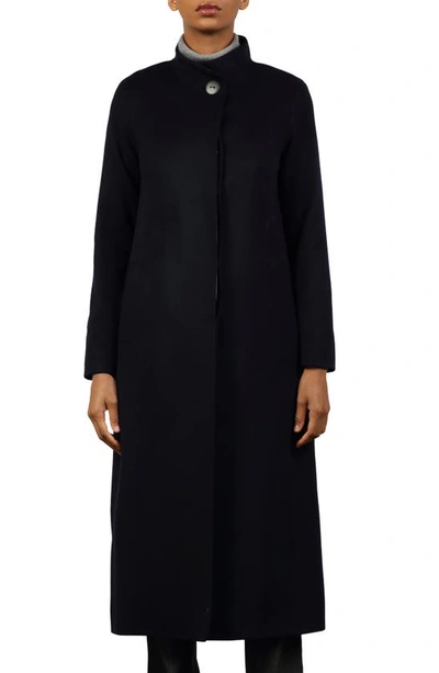 Fleurette Stand Collar Cashmere Long Coat In Midnight | ModeSens