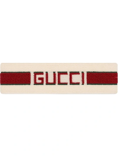 Shop Gucci Fascia Per Capelli Con Nastro  In White