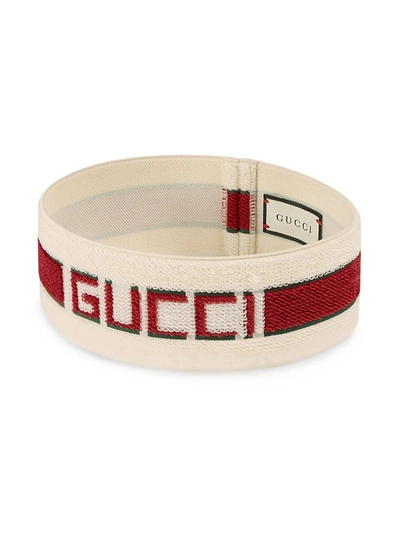 Shop Gucci Fascia Per Capelli Con Nastro  In White
