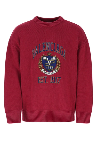 Balenciaga College Sweater In Red | ModeSens