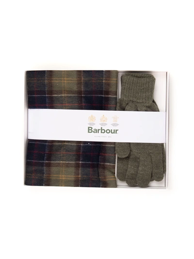 Shop Barbour Gloves And Scarf Set Green  Man