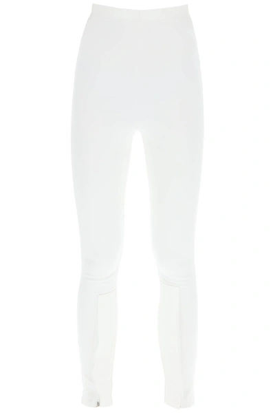 Shop Wardrobe.nyc Leggings With Zip Cuffs In Off White (white)