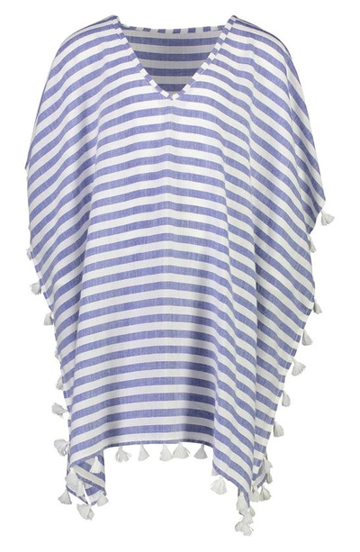 Shop Snapper Rock Striped Caftan Cover-up In Blue