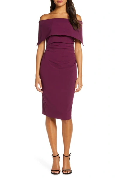 Shop Vince Camuto Popover Cocktail Dress In Wine