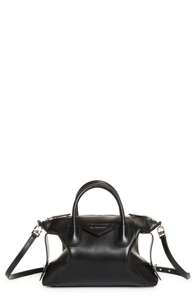 Shop Givenchy Small Antigona Soft Leather Satchel In 001-black