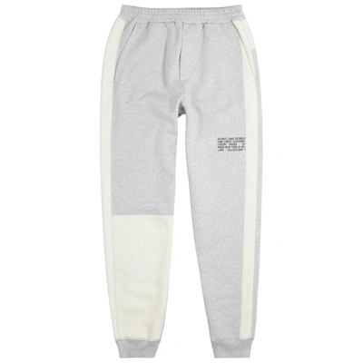Shop Helmut Lang Two-tone Panelled Cotton Sweatpants In Grey