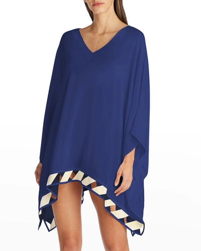 Shop Valimare Tulum Poncho Coverup Dress In Blue