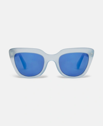 Shop Stella Mccartney Mini Me Sunglasses In Shiny Milky Light Blue
