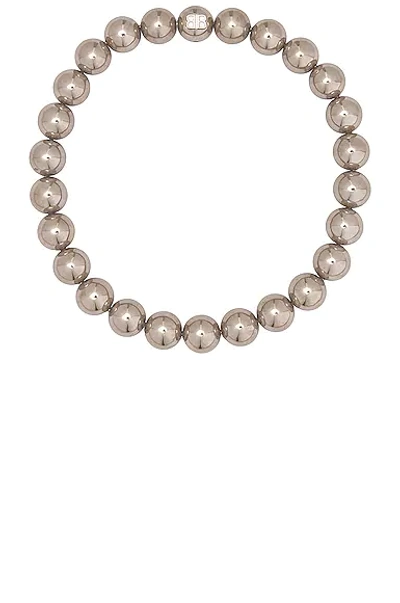 Shop Balenciaga Pearl Necklace In Silver