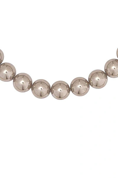 Shop Balenciaga Pearl Necklace In Silver