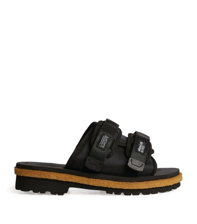 Shop Moncler Velcro-strap Sandals In Black