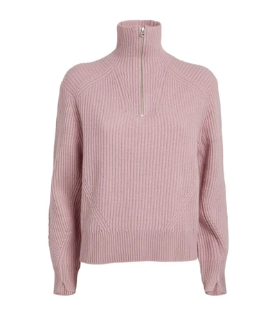 Shop Rag & Bone Cashmere Half-zip Pierce Sweater In Pink