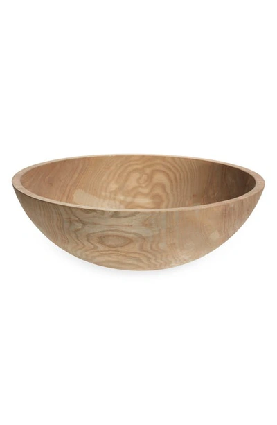 Shop Farmhouse Pottery 17" Crafted Wooden Serving Bowl In Grey