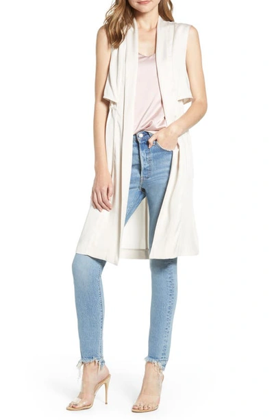Shop Cupcakes And Cashmere Stacy Long Vest In Soft Beige
