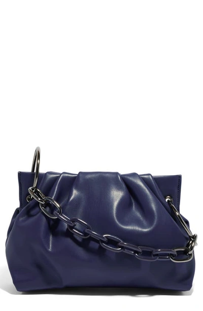 Shop House Of Want Chill Vegan Leather Frame Clutch In Navy