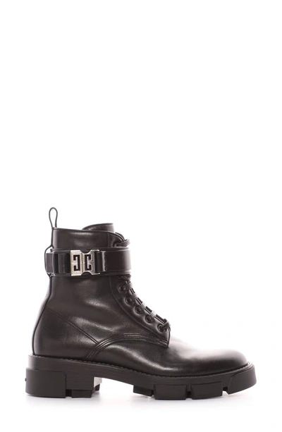 Shop Givenchy Terra 4g Buckle Combat Boot In Black