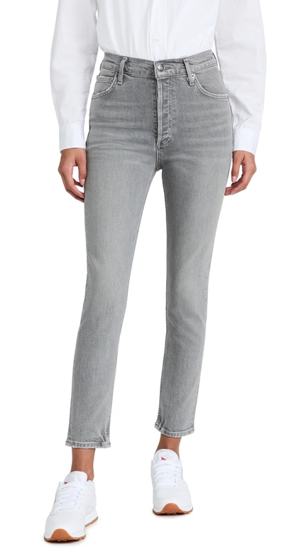 Shop Agolde Nico High Rise Slim Fit Jeans In Chime