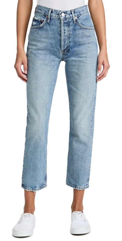 Shop Agolde Riley High Rise Straight Crop Jeans In Endless