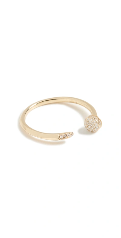 Shop Stone And Strand Nailed It Pave Diamond Ring In 10k Yellow Gold/ Pave White Di