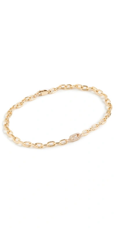 Shop Stone And Strand Luxe Diamond Chain Bracelet In 14k Yellow Gold/ White Diamond
