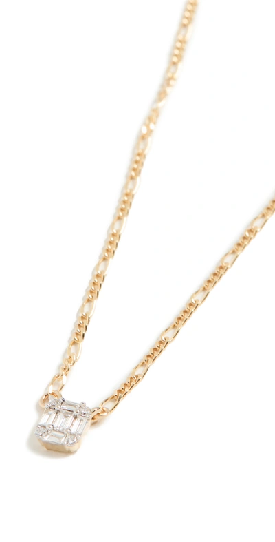 Shop Stone And Strand Tagged Diamond Pendant Necklace In 14k Yellow Gold/ White Diamond