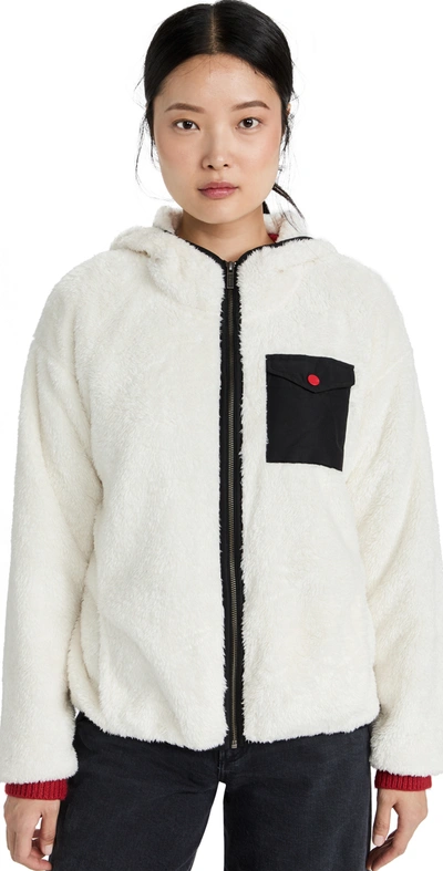 Shop Ugg Kadence Sherpa Zip Jacket In Cream