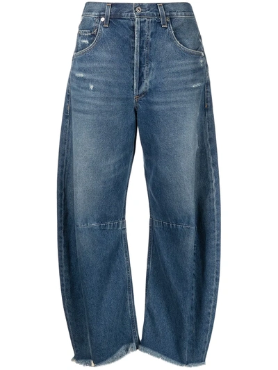 Shop Citizens Of Humanity Horseshow High-rise Tapered Jeans In Blue