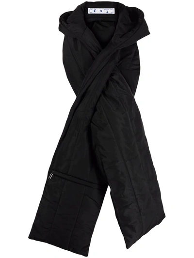 Shop Off-white Padded-effect Scarf In Black