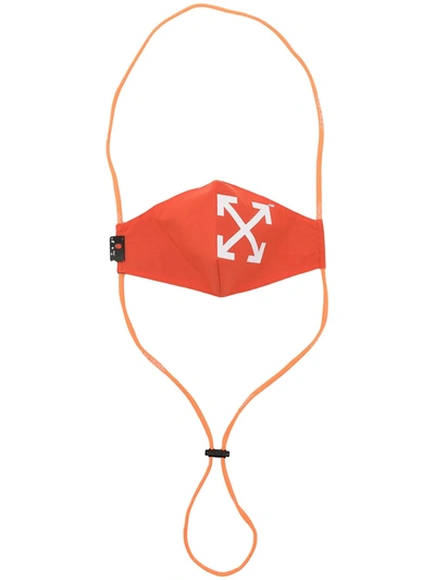 Shop Off-white Arrows-print Face Mask In Orange