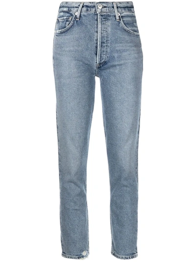 Shop Citizens Of Humanity Charlotte High-rise Straight Jeans In Blue