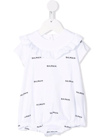 Shop Balmain Logo-print Body In White