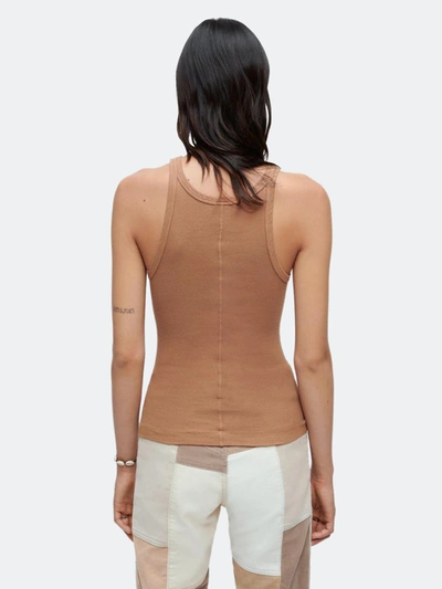 Shop Re/done Ribbed Tank Top In Caramel