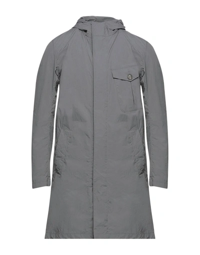 Shop Herno Man Overcoat & Trench Coat Grey Size 36 Polyamide