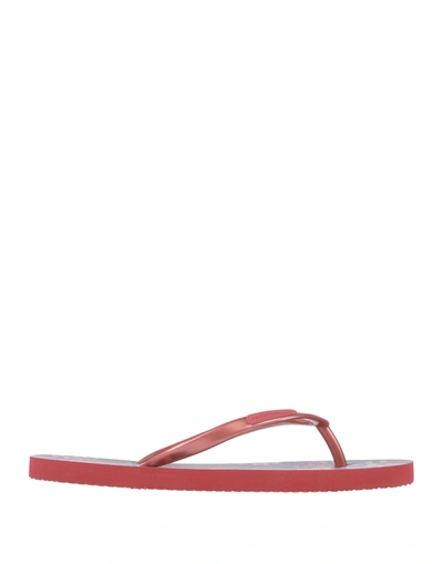 Shop Emporio Armani Woman Thong Sandal Red Size 4.5 Rubber