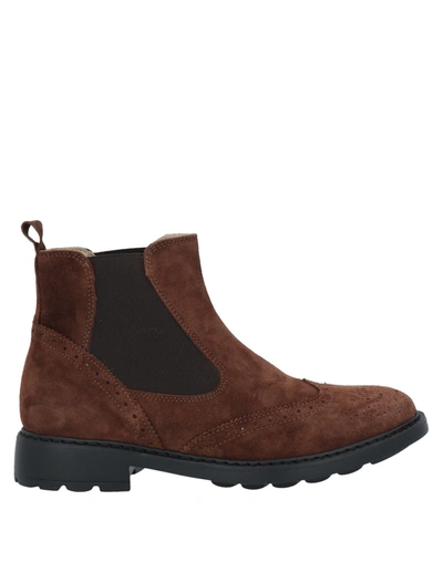 Shop A.testoni Ankle Boots In Cocoa