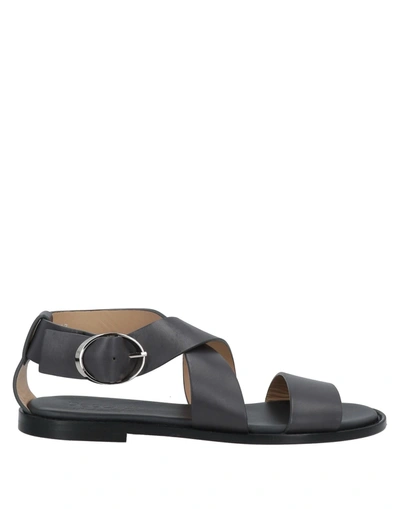 Shop Doucal's Sandals In Steel Grey