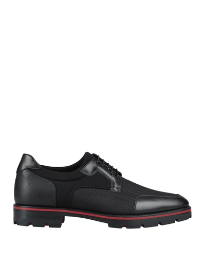 Shop Christian Louboutin Man Lace-up Shoes Black Size 8 Calfskin, Textile Fibers