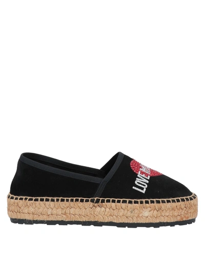 Shop Love Moschino Woman Espadrilles Black Size 8 Soft Leather
