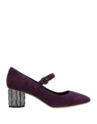 Shop Ferragamo Woman Pumps Purple Size 6.5 Calfskin