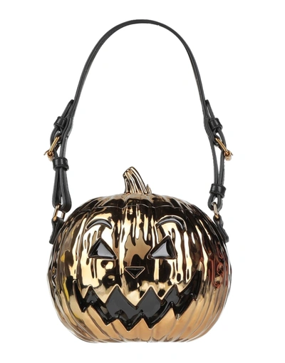 Shop Moschino Woman Handbag Gold Size - Abs - Acrylonitrile Butadiene Styrene