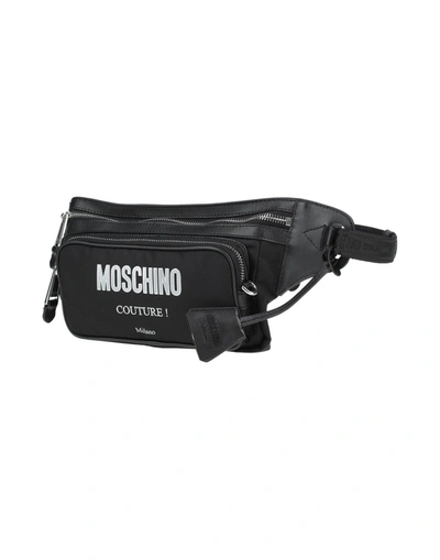 Shop Moschino Woman Belt Bag Black Size - Textile Fibers, Soft Leather